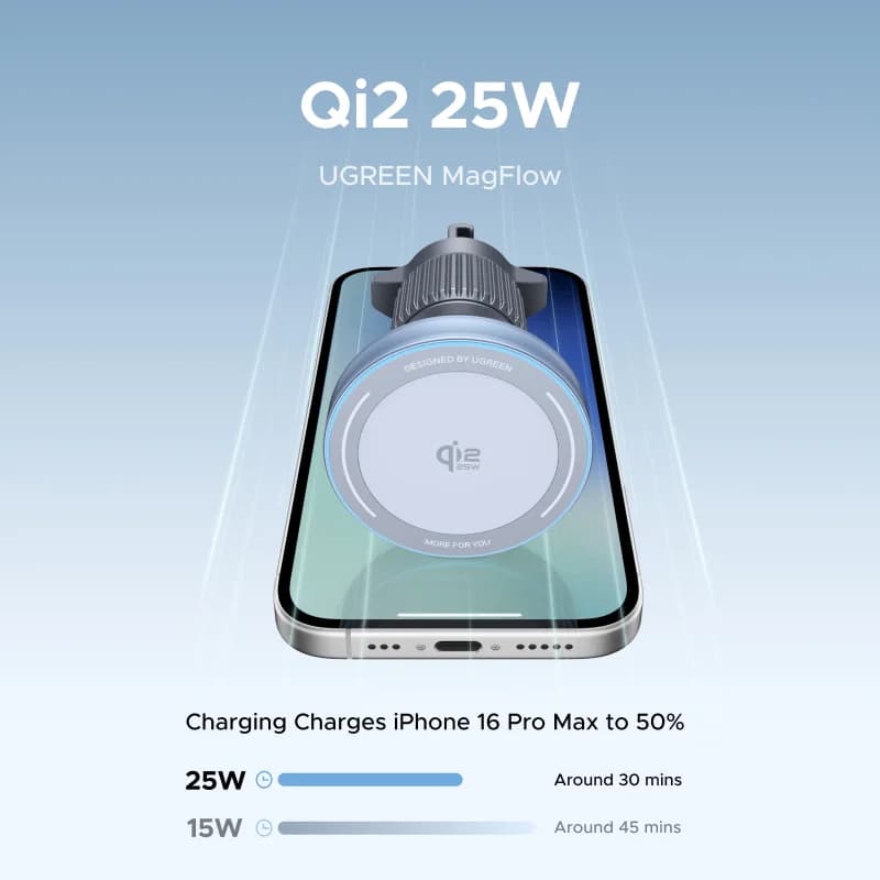 شاحن سيارة لاسلكي مغناطيسي Qi2.2، 25W