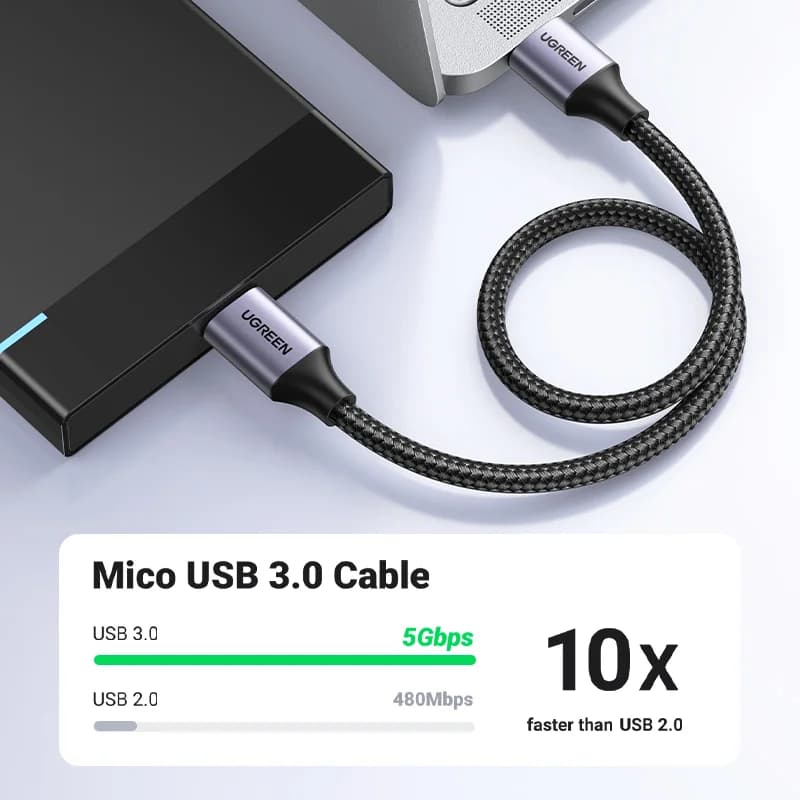 كابل بيانات وشحن سريع Micro-B USB 3.0