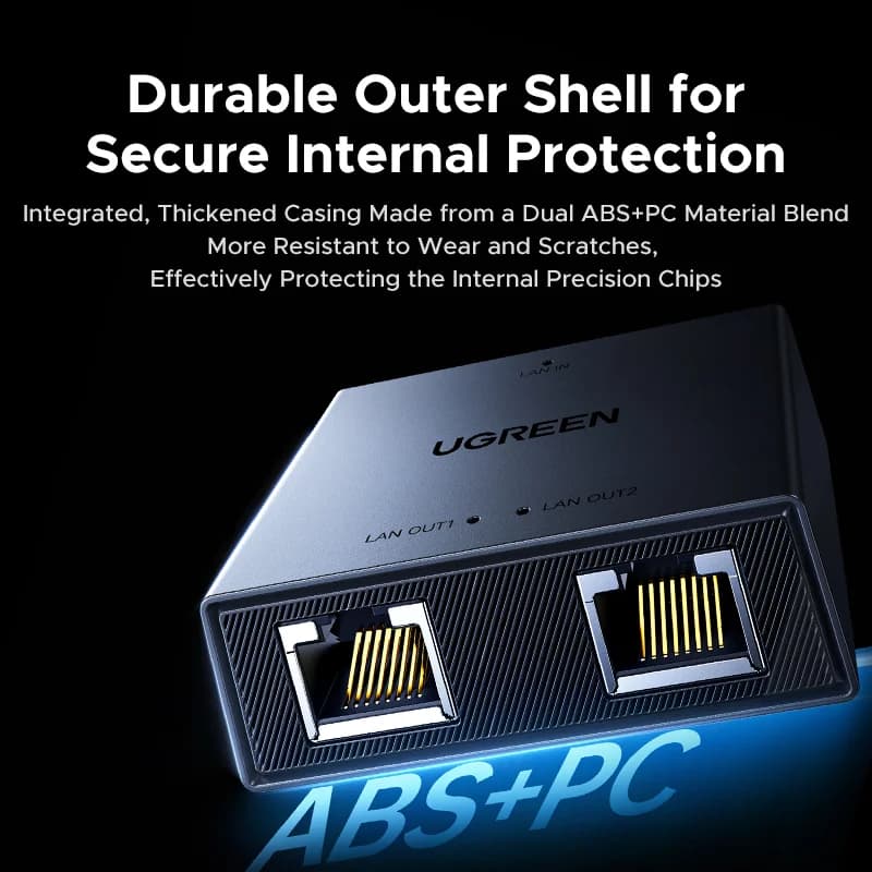 مقسّم شبكة Ethernet RJ45 من منفذ واحد إلى منفذين