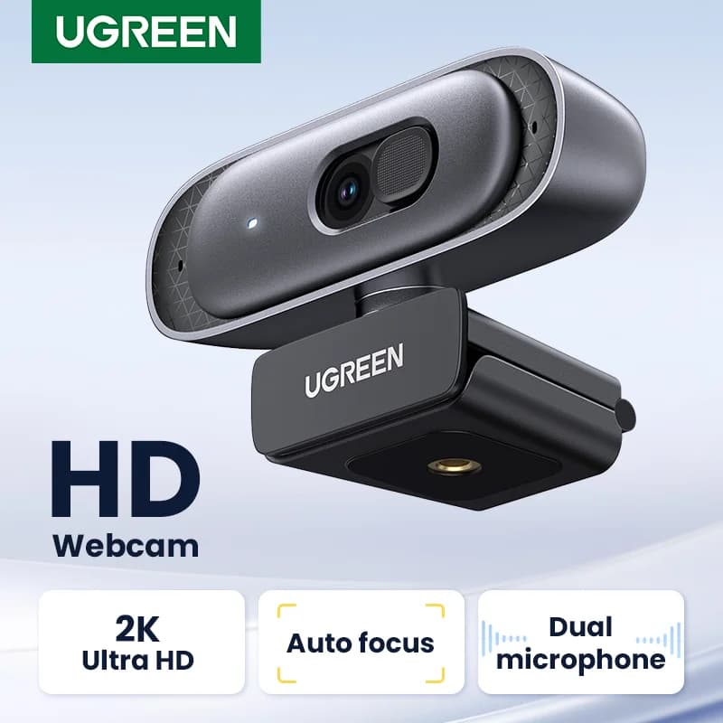 كاميرا ويب USB بدقة 2K HD مع ميكروفونات مزدوجة