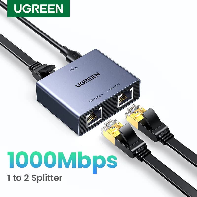 مقسم شبكة RJ45، محول LAN من منفذ واحد إلى اثنين