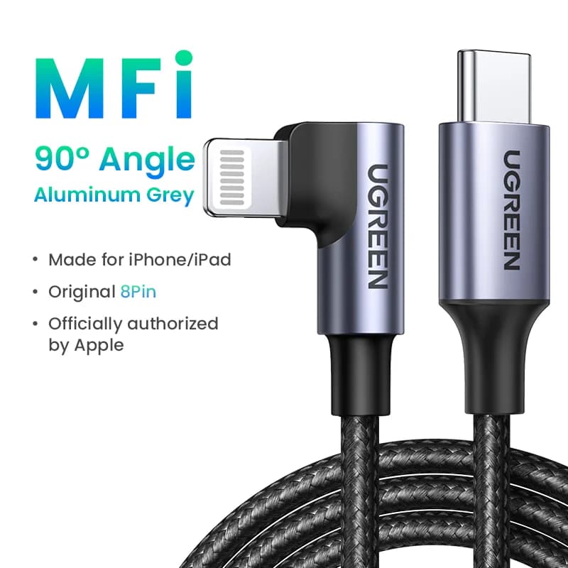كابل USB-C إلى Lightning بشهادة MFi، شحن سريع PD 20W