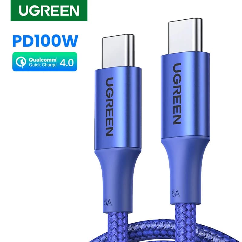 كابل USB-C إلى USB-C بشحن سريع 100 واط PD