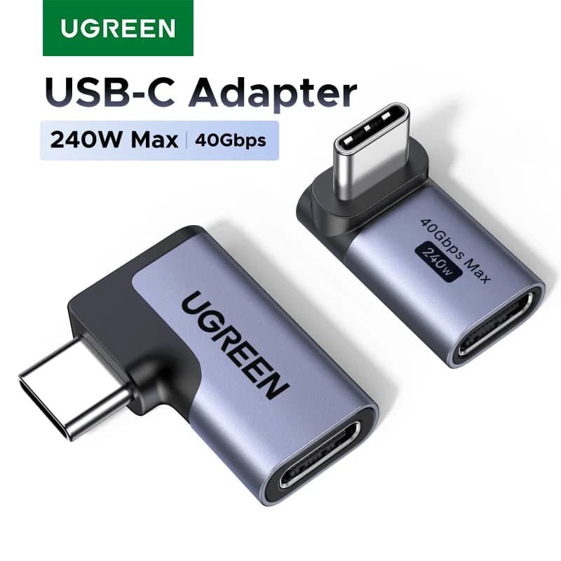 محول USB-C إلى USB-C زاوية قائمة - عبوة من قطعتين