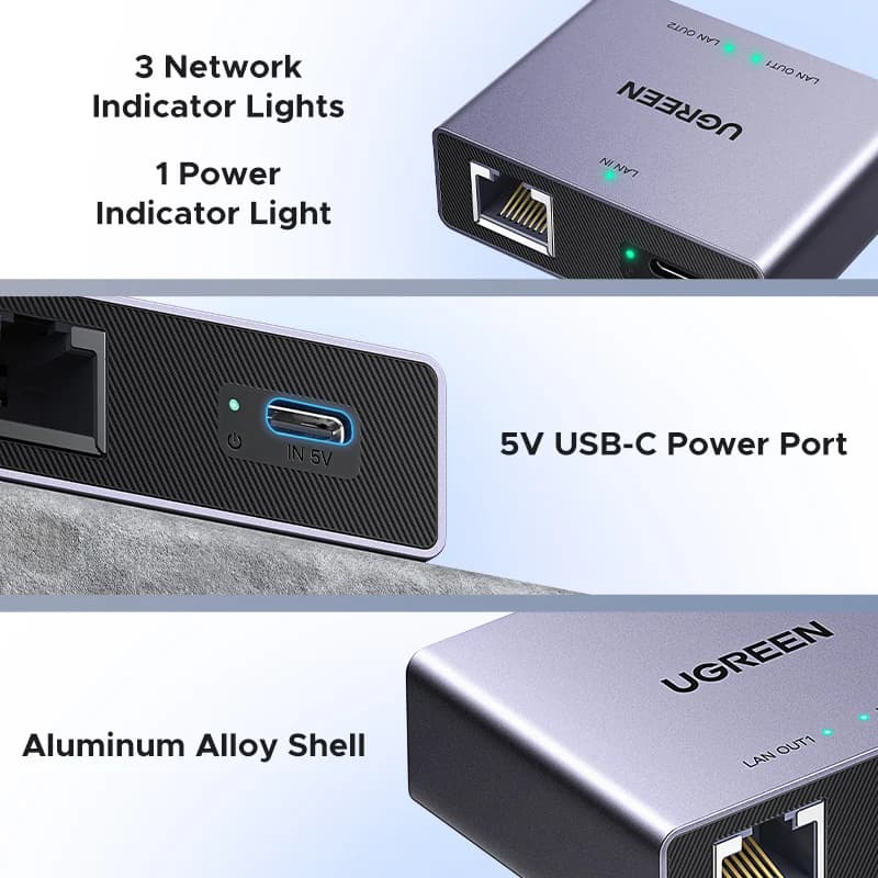 مقسم شبكة RJ45، محول LAN من منفذ واحد إلى اثنين