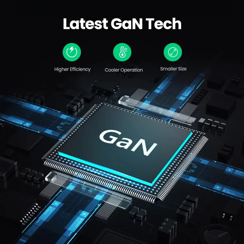 شاحن سريع GaN بقوة 100W بمنفذ USB-C، مقبس بريطاني (UK)