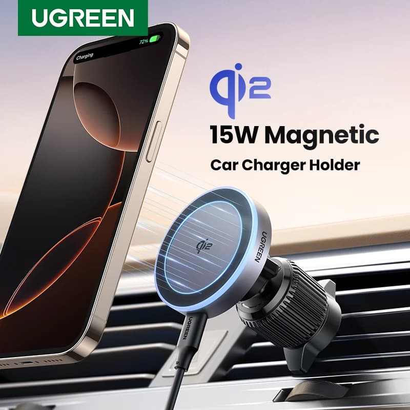 شاحن سيارة لاسلكي مغناطيسي Qi2 بقوة 15W لـ iPhone