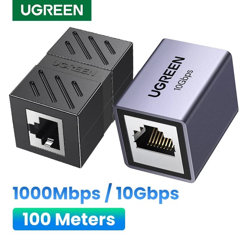 محول مقبس RJ45 أنثى إلى أنثى لشبكة Ethernet