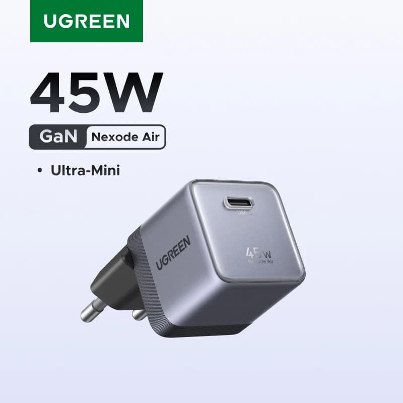 شاحن USB-C بتقنية GaN بقدرة 45 واط، شحن سريع مدمج
