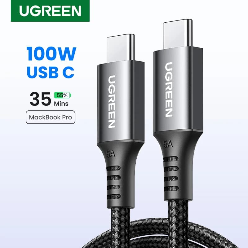 كابل شحن سريع PD من USB-C إلى USB-C بقوة 100W