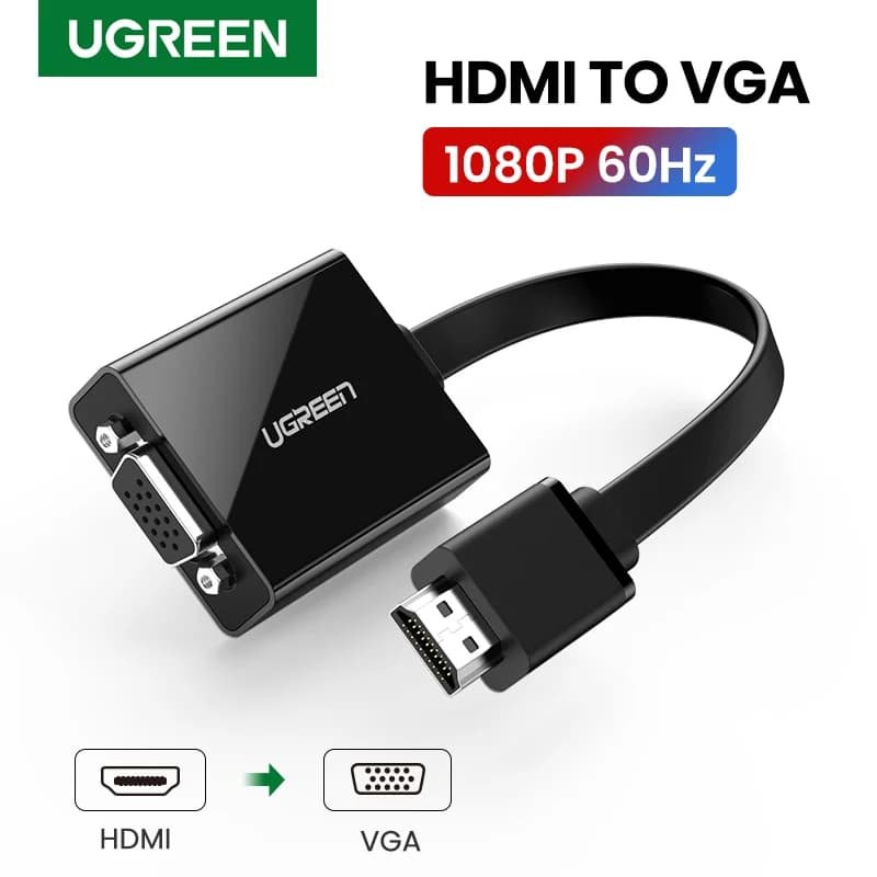 محول HDMI إلى VGA مع منفذ صوت 3.5mm، دقة 1080P