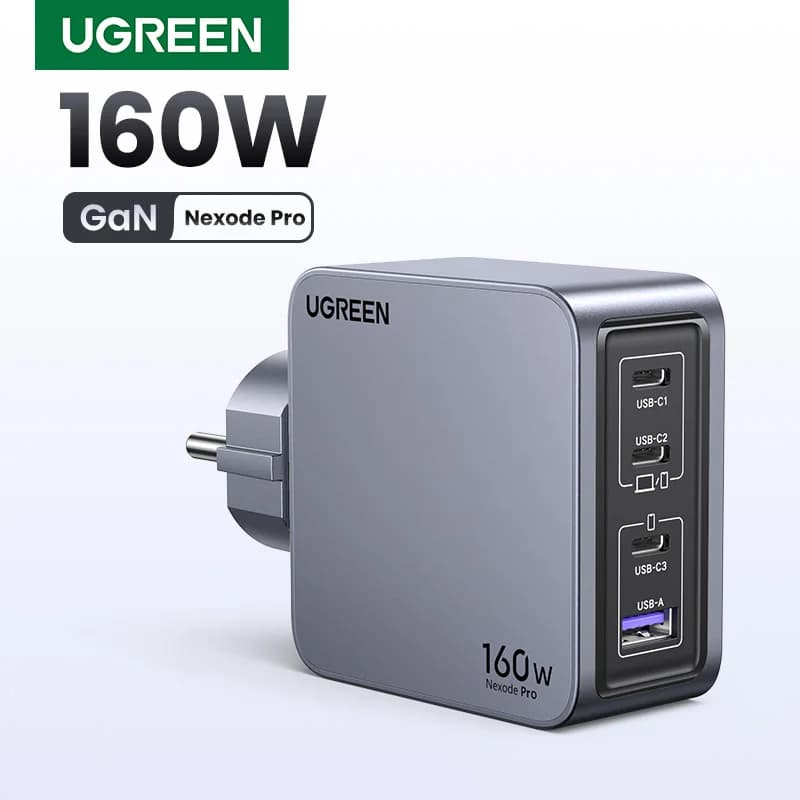 شاحن GaN بقدرة 160W ومنفذ USB-C مع فيشة كورية