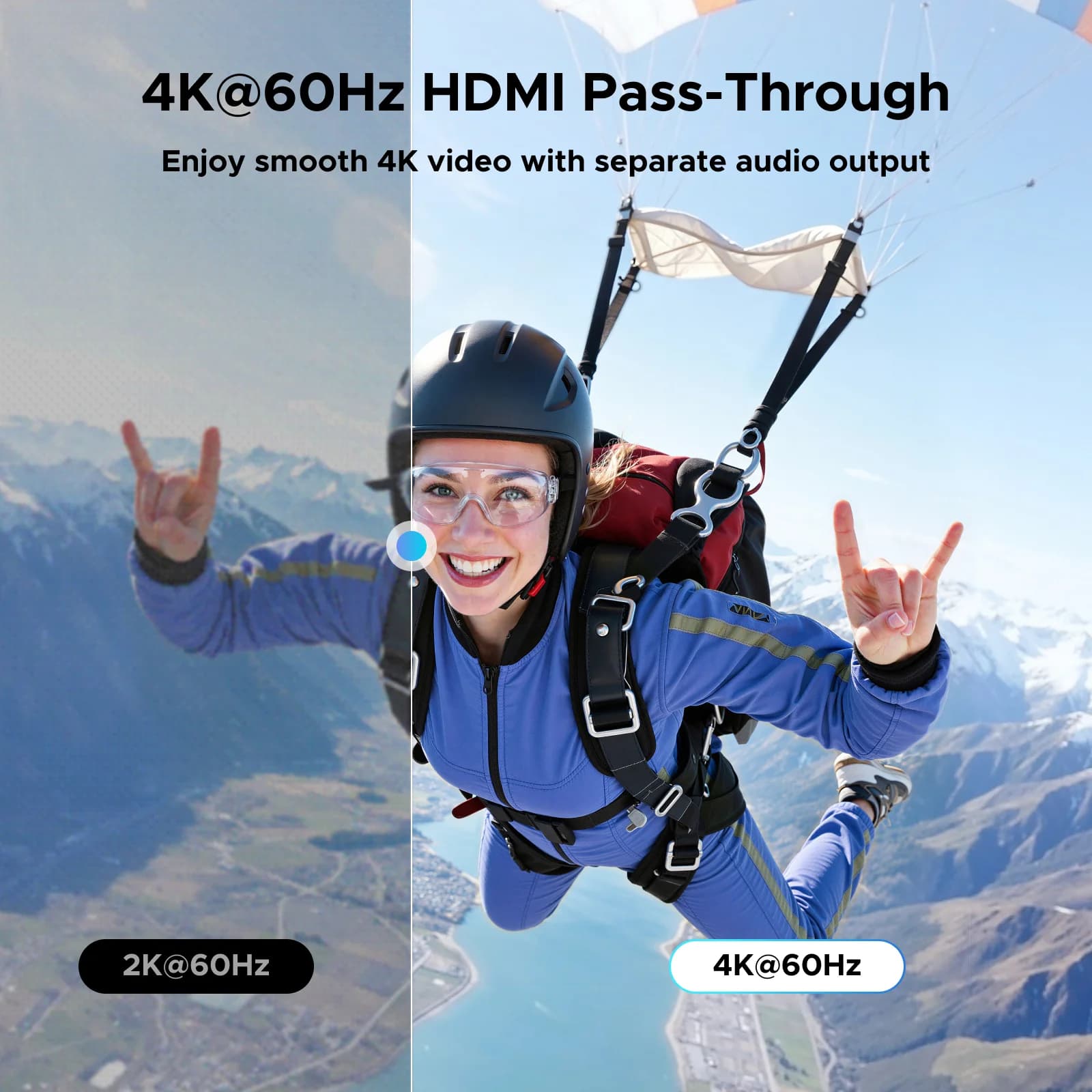 مستخرج صوت HDMI بدقة 4K و60Hz، بصري و3.5 ملم