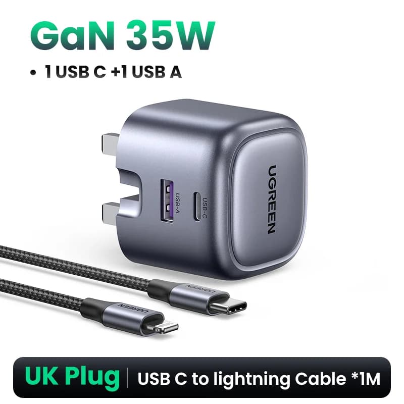 شاحن سريع GaN بمنفذ USB-C PD بقوة 35 واط