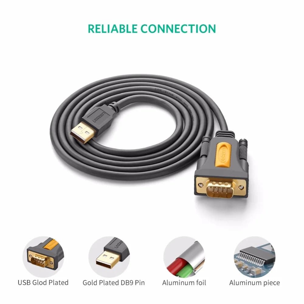 كابل محول منفذ تسلسلي RS232 DB9 من USB