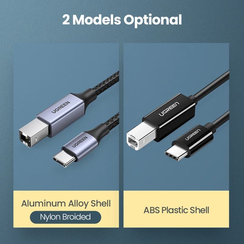 كابل طابعة USB-C إلى USB Type-B 2.0