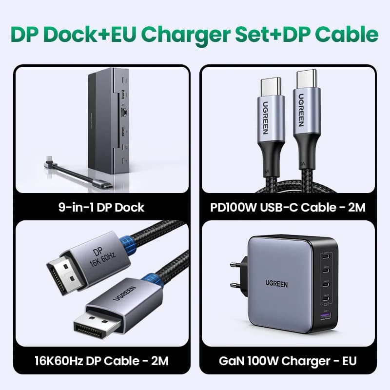 محطة توسيع USB-C بدقة 4K 120Hz وسرعة 10Gbps وشحن PD 100W
