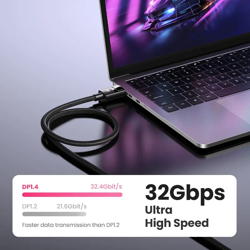كابل DisplayPort 1.4، دقة 8K/60Hz، سرعة 32.4Gbps