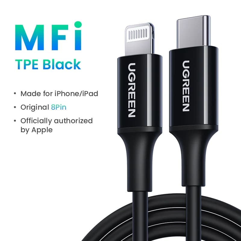 كابل MFi من USB-C إلى Lightning، شحن سريع PD بقدرة 30 واط