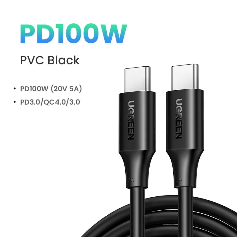 كابل USB-C بزاوية 90 درجة، شحن سريع 100 واط PD، للألعاب