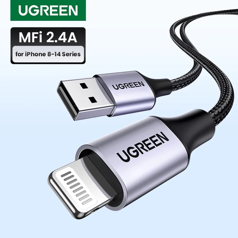 كابل Lightning إلى USB معتمد MFi، شحن سريع 2.4A