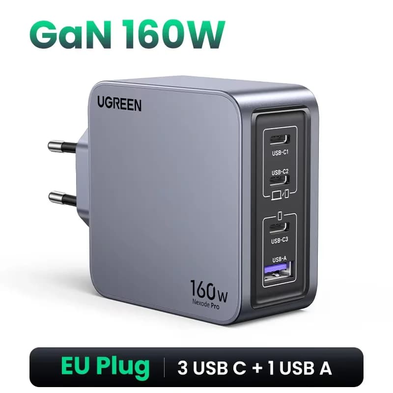 شاحن حائط USB-C GaN بقدرة 160 واط، PD3.1