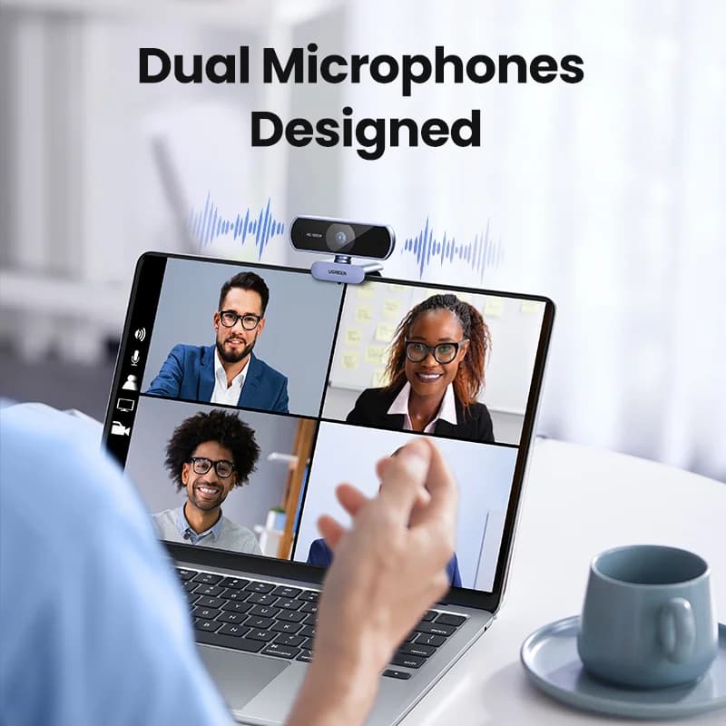 كاميرا ويب USB بدقة 1080P HD مع ميكروفونات مزدوجة