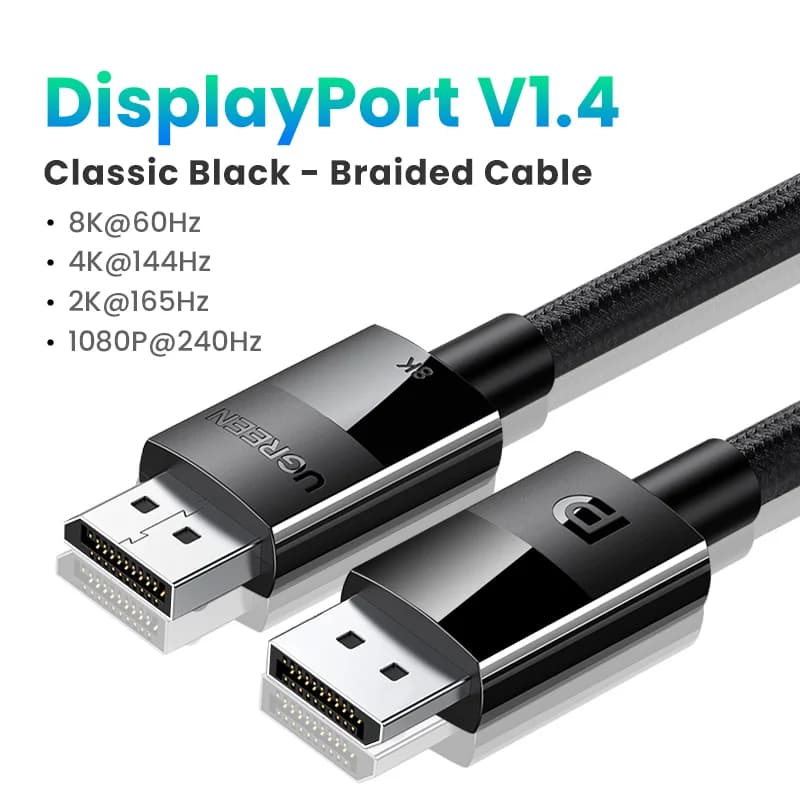 كابل فيديو DisplayPort بدقة 8K