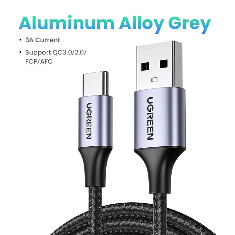 كابل USB-C عبوة من قطعتين، 3A، 0.25-3م