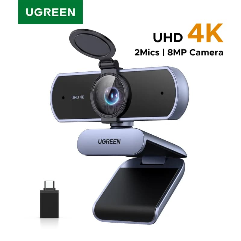 كاميرا ويب بدقة 4K، 8 ميجابكسل، تركيز تلقائي، ميكروفون مزدوج