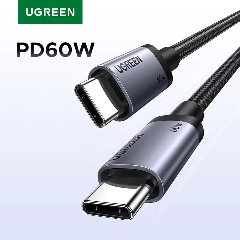 كابل من USB-C إلى USB-C، شحن سريع PD بقدرة 60W