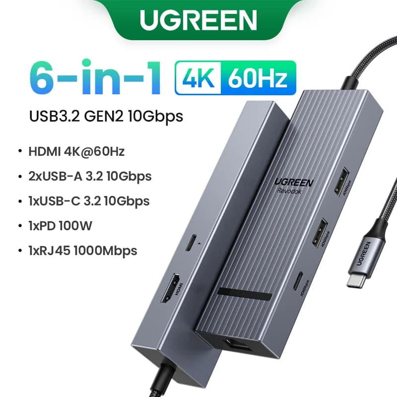 محور USB-C بمنفذين HDMI و RJ45