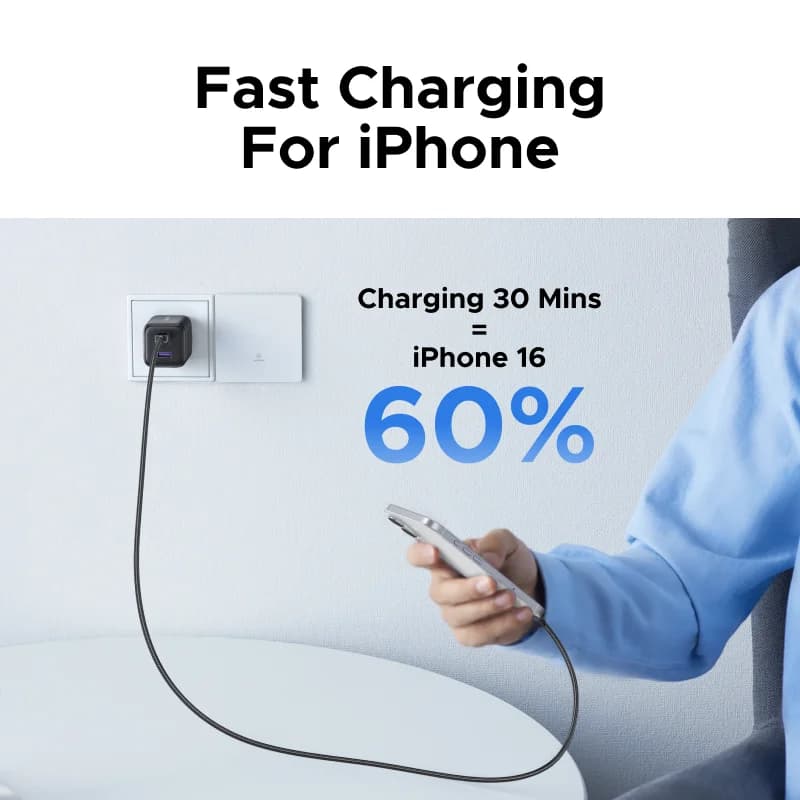 شاحن حائط GaN USB-C PD بقوة 45W مع دعم PPS