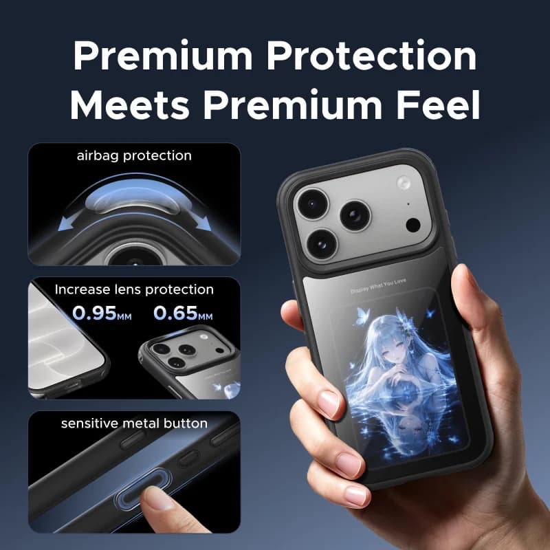 جراب مغناطيسي بشاشة E-Ink لهاتف iPhone Pro Max