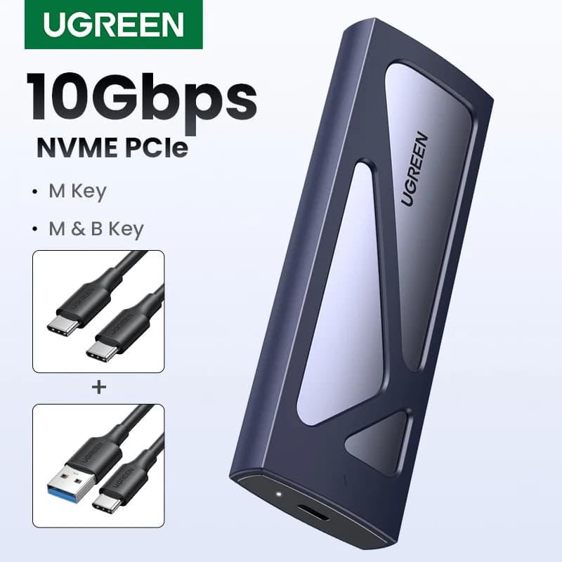 علبة حماية SSD M.2 NVMe بمنفذ USB-C بسرعة 5Gbps