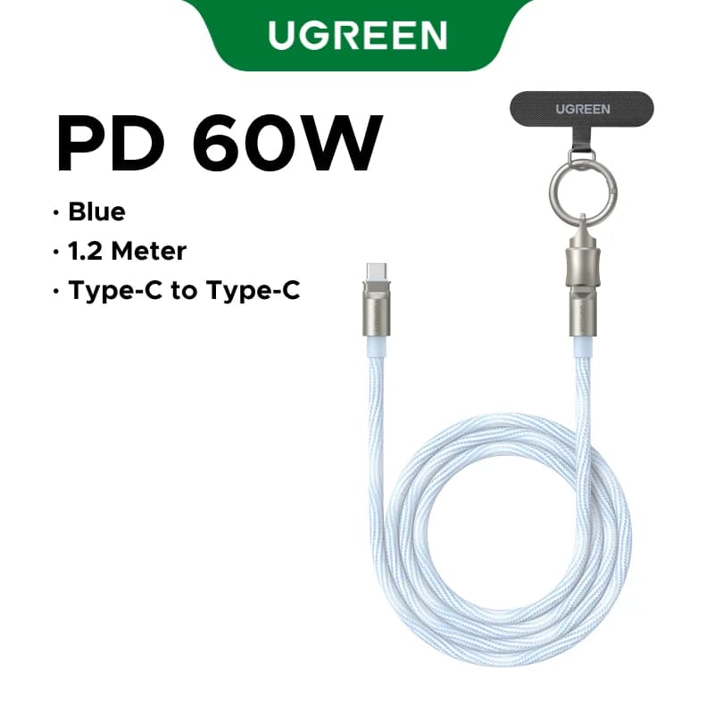 كابل شحن حبل كتفي USB-C بقوة 60 واط PD