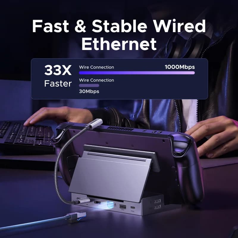 محطة توسيع USB-C بدقة 4K 120Hz وسرعة 10Gbps وشحن PD 100W