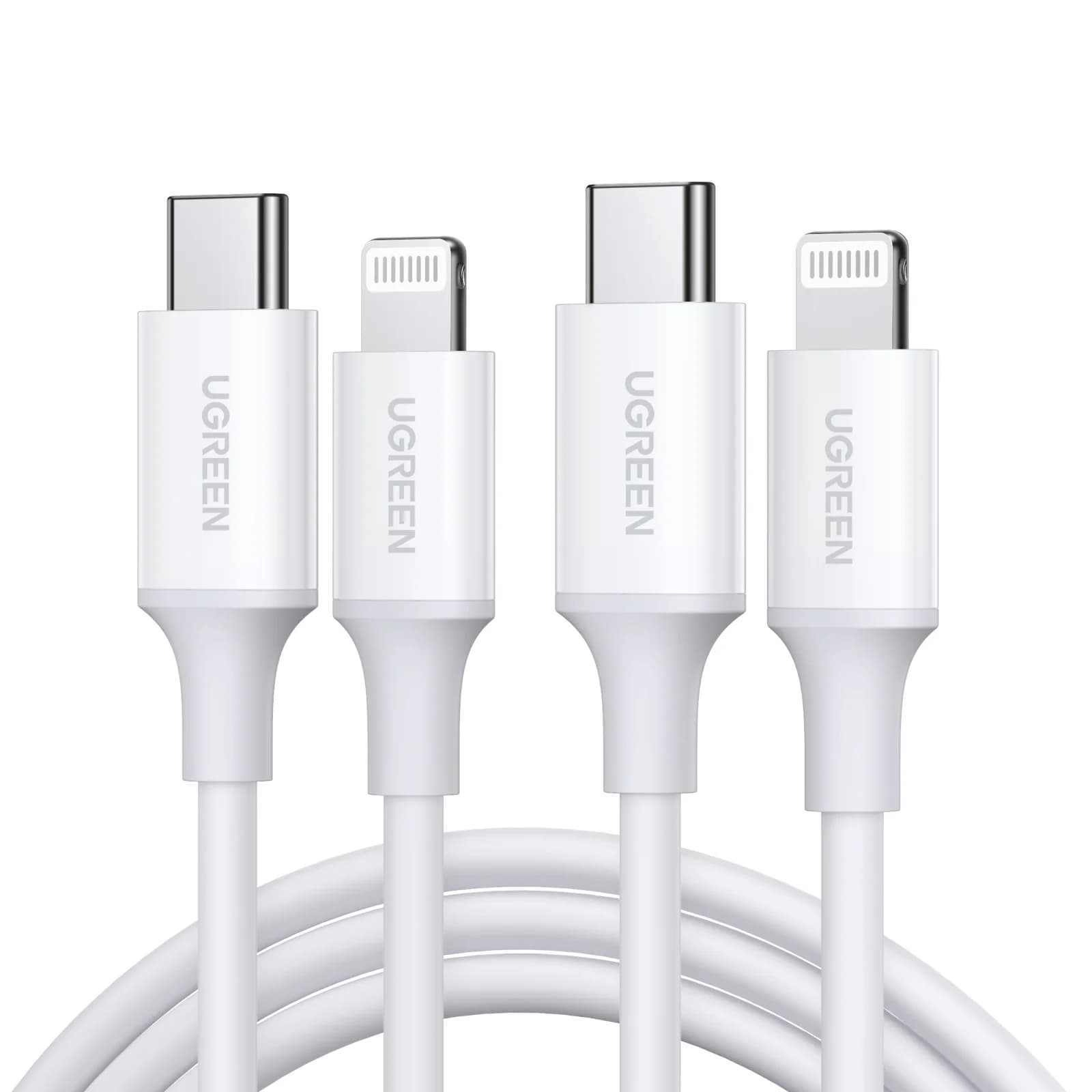 كابل USB-C إلى Lightning معتمد من MFi - عبوة من قطعتين