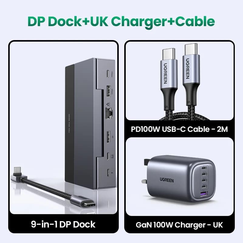 محطة توسيع USB-C بدقة 4K 120Hz وسرعة 10Gbps وشحن PD 100W