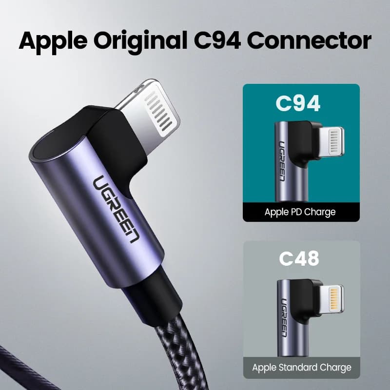كابل USB-C إلى Lightning بشهادة MFi، شحن سريع PD 20W