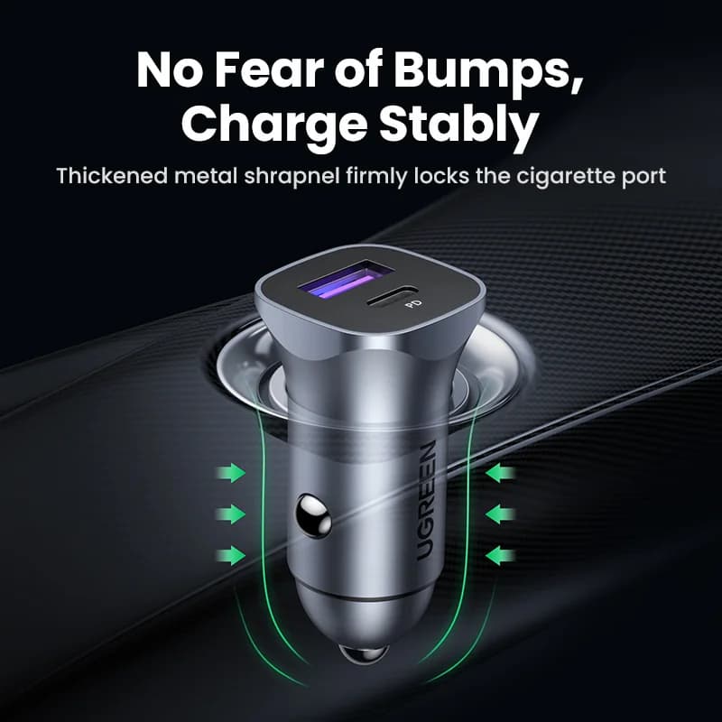 شاحن سيارة USB-C مع تقنية الشحن السريع 4.0 و PD