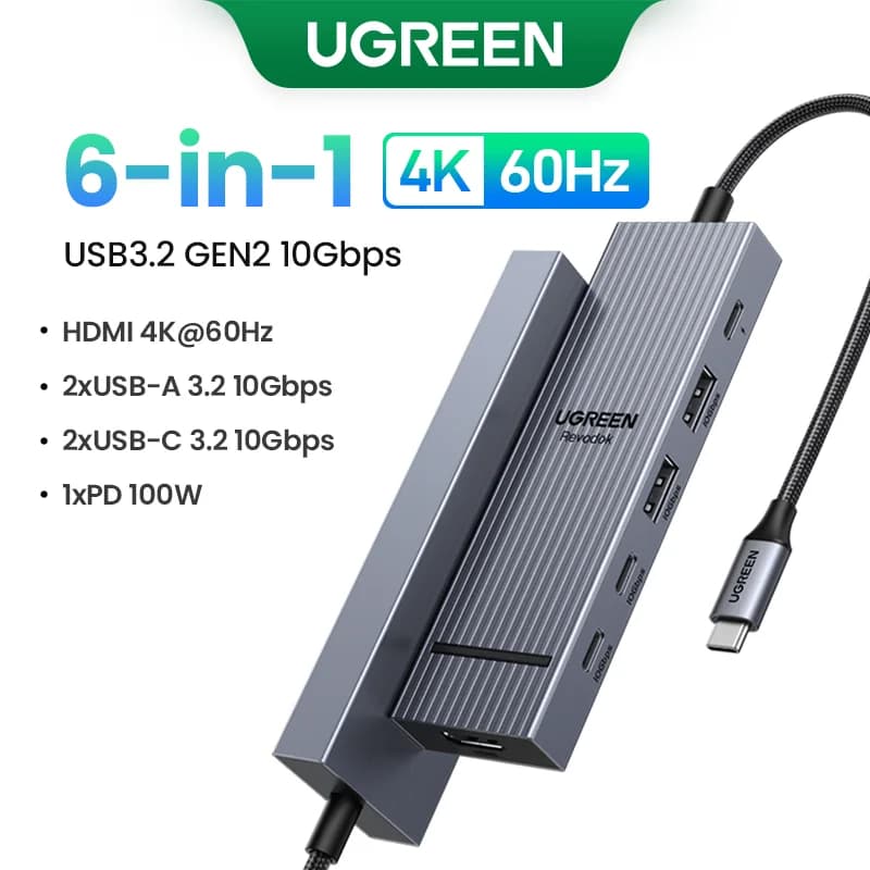 محور USB-C بمنفذين HDMI و RJ45
