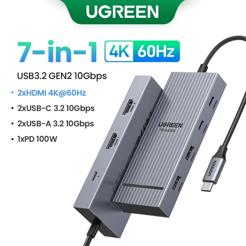 محور USB-C بمنفذين HDMI و RJ45