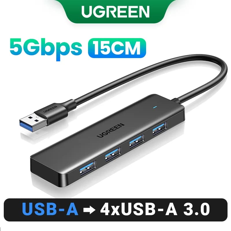 موزع USB Hub بأربعة منافذ USB 3.0 و USB-C