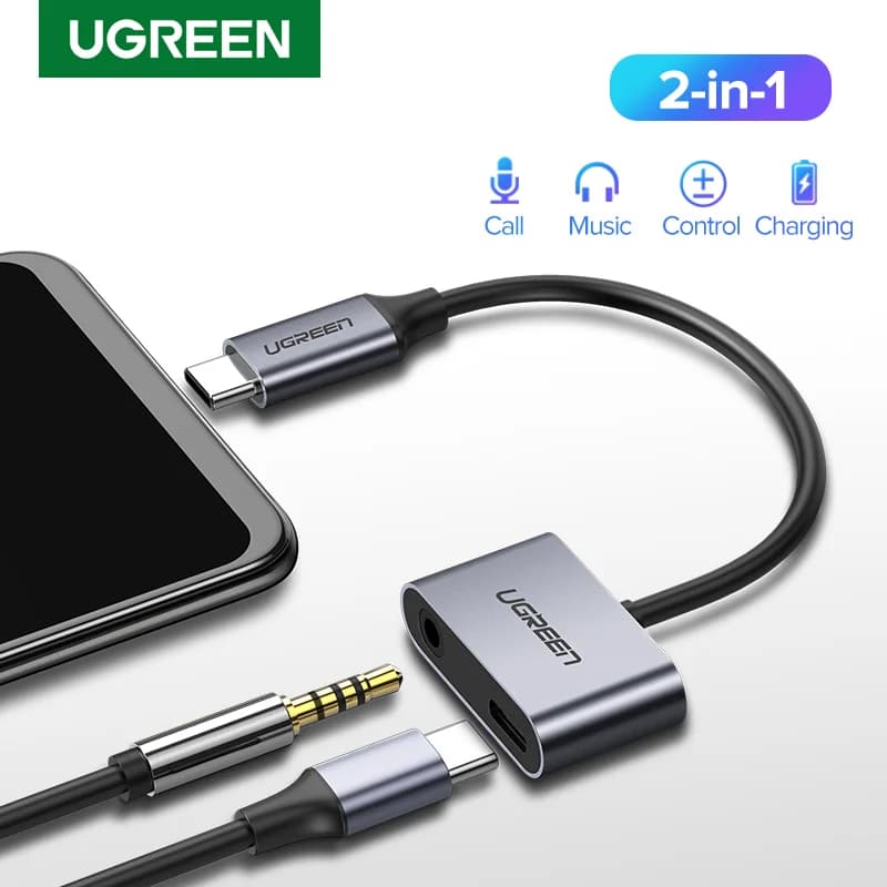 كابل محول صوتي من USB-C إلى AUX مقاس 3.5mm